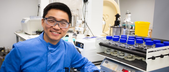 Staff researcher Xian Shi working on a differential carbon utilisation by microbial communities from different depths of drinking water biofilters